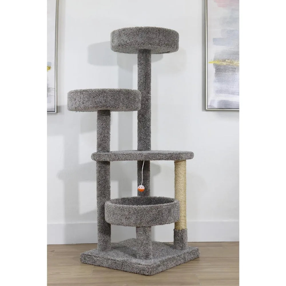 Solid Wood Sturdy Cat Tower with Beds