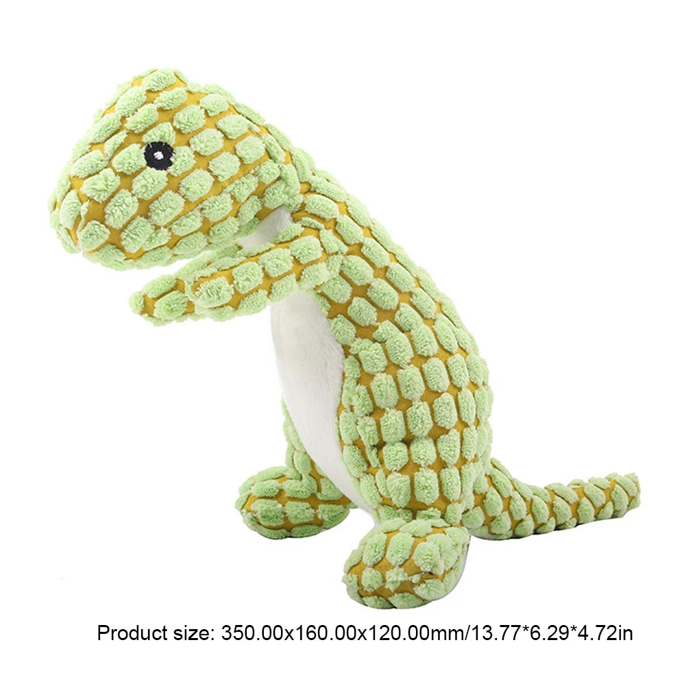 Dino Sounding Interactive Dog Toy Unbreakable Cute Squeaky Dog Toy Dog Chew Toy for Aggressive Chewers