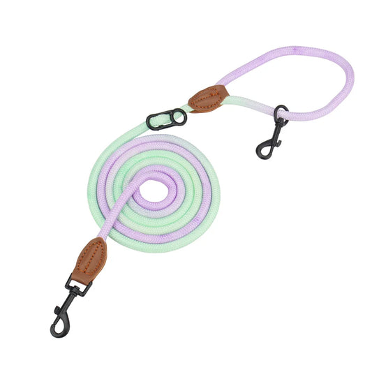 Double Head Dog Leash Crossbody Pet Round Traction Rope Lead Training Walking Cat Leashes