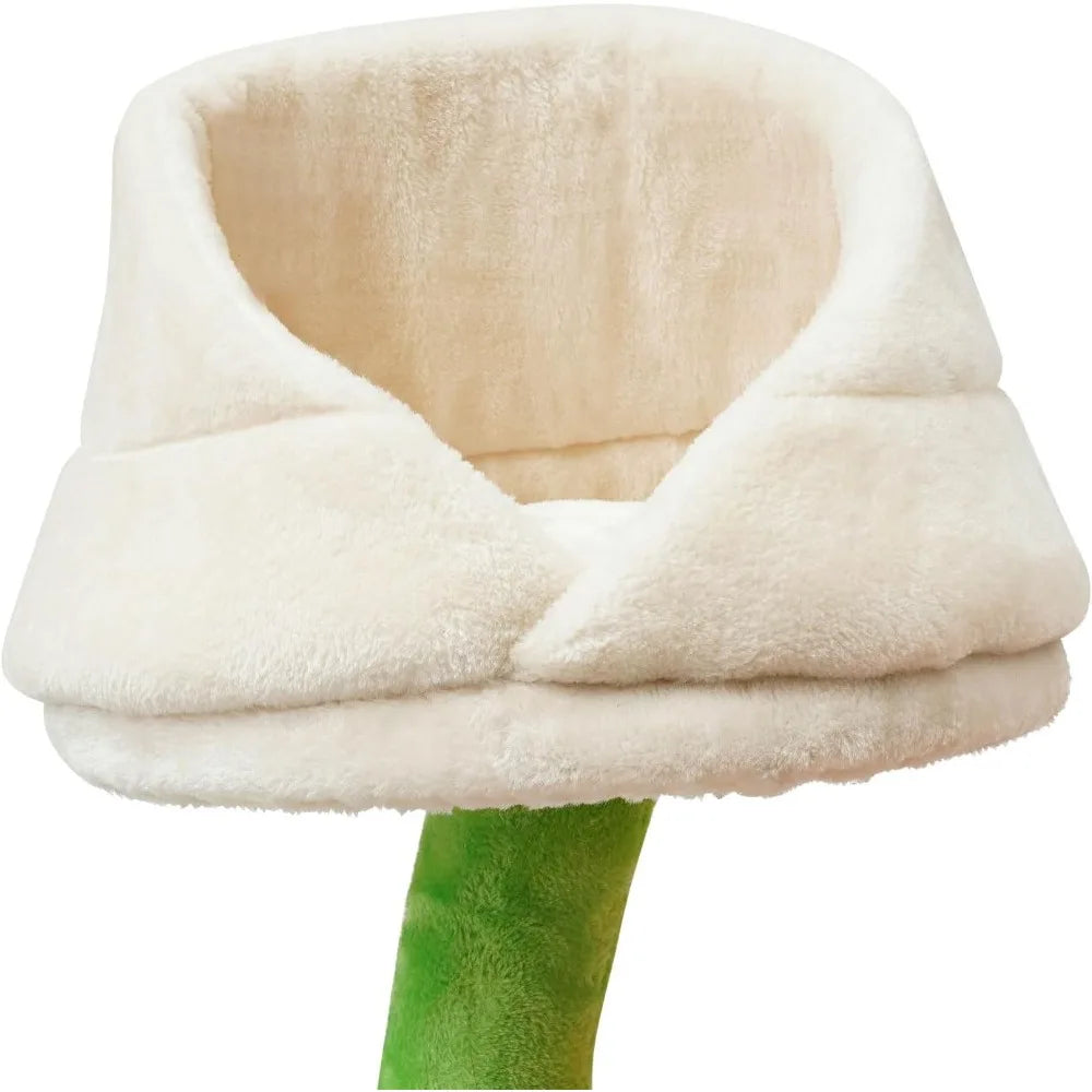 Six-Tier Cat Tower for Climbing and Resting, 63.8 Inch Tall Flower-Themed Cat Tree with Platforms and Scratching Post