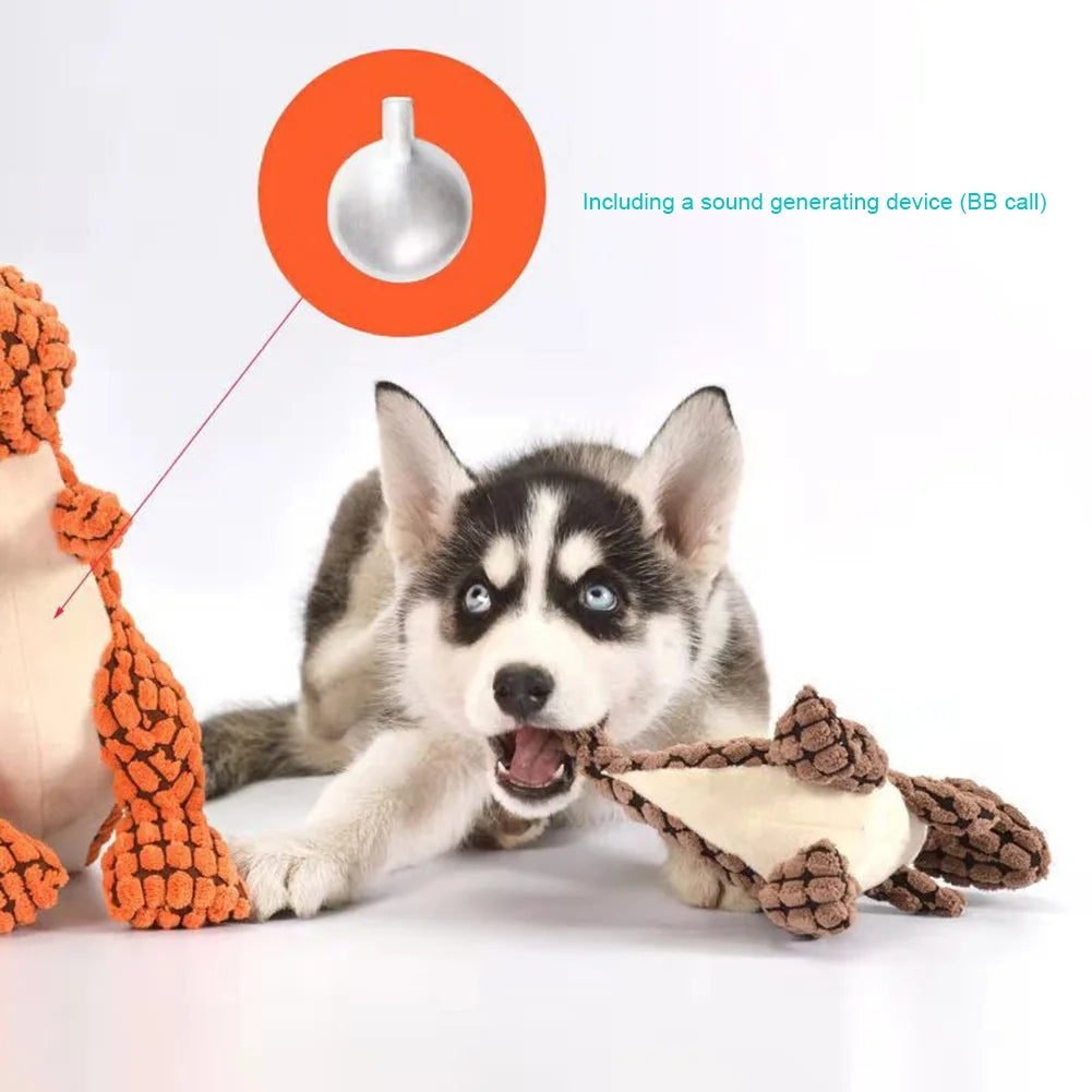 Dino Sounding Interactive Dog Toy Unbreakable Cute Squeaky Dog Toy Dog Chew Toy for Aggressive Chewers