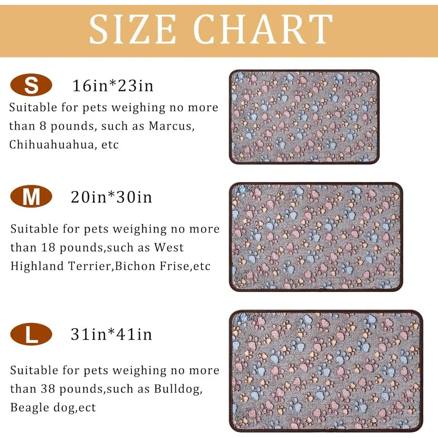 1 Pack 3 Blankets Super Soft Fluffy Premium Fleece Pet Blanket Flannel Paw Printed Throw for Dog Puppy Cat Small 23x16'' Dark C