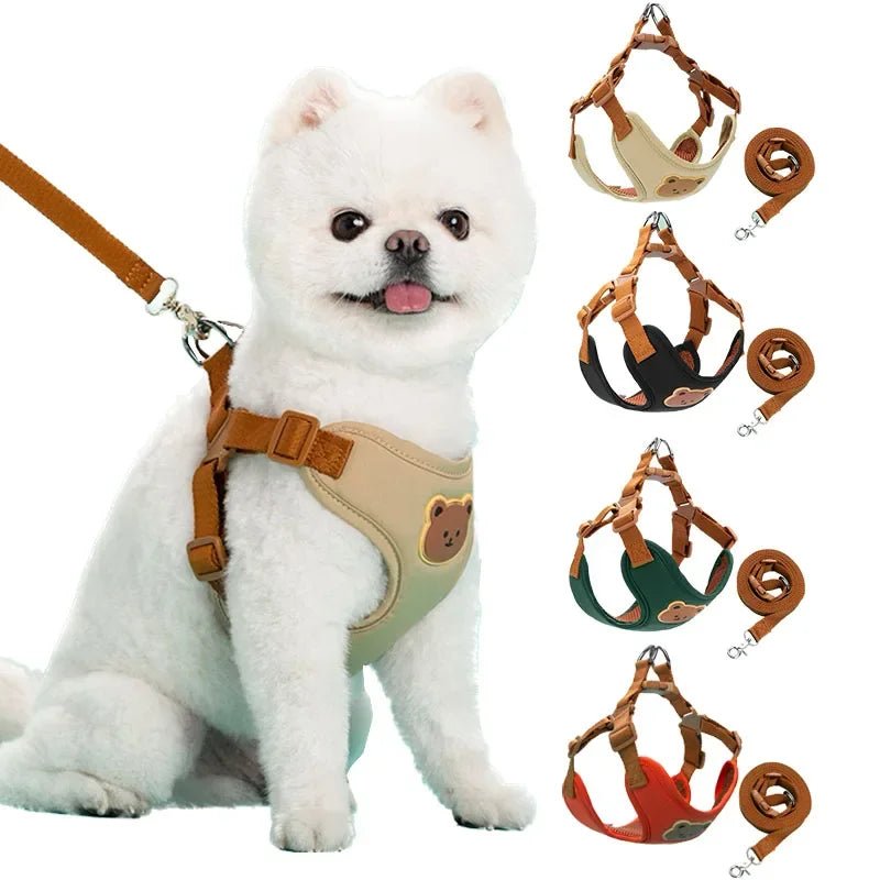 Dog Harness Leash Set Small Medium Dog Cat Vest Puppy Chest Strap French Bulldog Chihuahua Harness Breathable Vest Pet Supplies