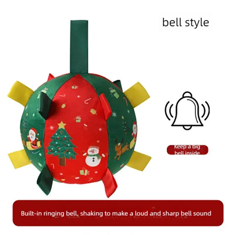 Christmas Dog Toy Balls Self-Entertainment Tool Interactive Puzzle for Dogs Anti-Bite Chew Toys with Squeaker for Boredom Relief
