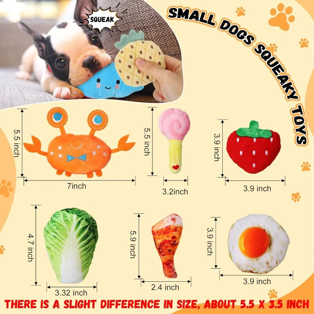 Libima 120 Pack Small Squeaky Dog Toys Bulk for Puppy Small Dogs Pets Cute Plush Stuffed Dog Toys Bundle Soft Pet Toys for Chewi