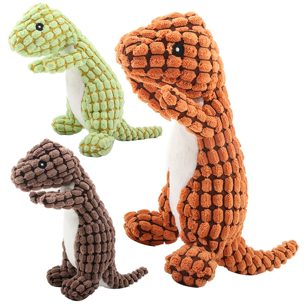 Dino Sounding Interactive Dog Toy Unbreakable Cute Squeaky Dog Toy Dog Chew Toy for Aggressive Chewers