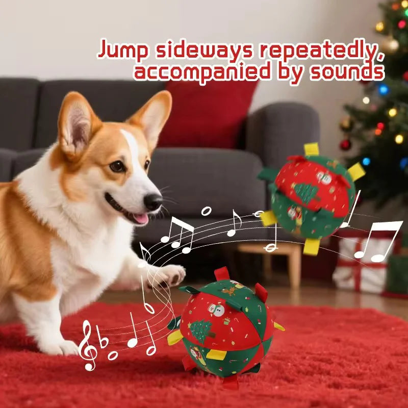 Christmas Dog Toy Balls Self-Entertainment Tool Interactive Puzzle for Dogs Anti-Bite Chew Toys with Squeaker for Boredom Relief