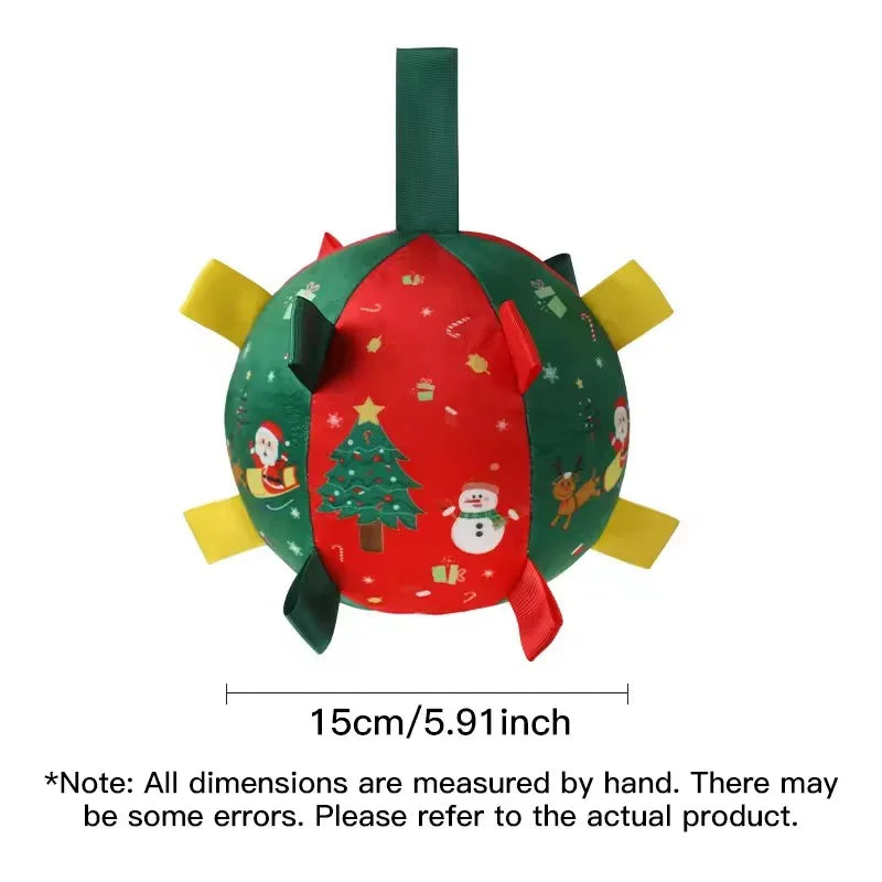 Christmas Dog Toy Balls Self-Entertainment Tool Interactive Puzzle for Dogs Anti-Bite Chew Toys with Squeaker for Boredom Relief