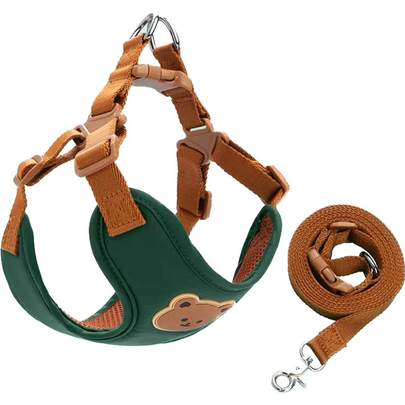 Dog Harness Leash Set Small Medium Dog Cat Vest Puppy Chest Strap French Bulldog Chihuahua Harness Breathable Vest Pet Supplies