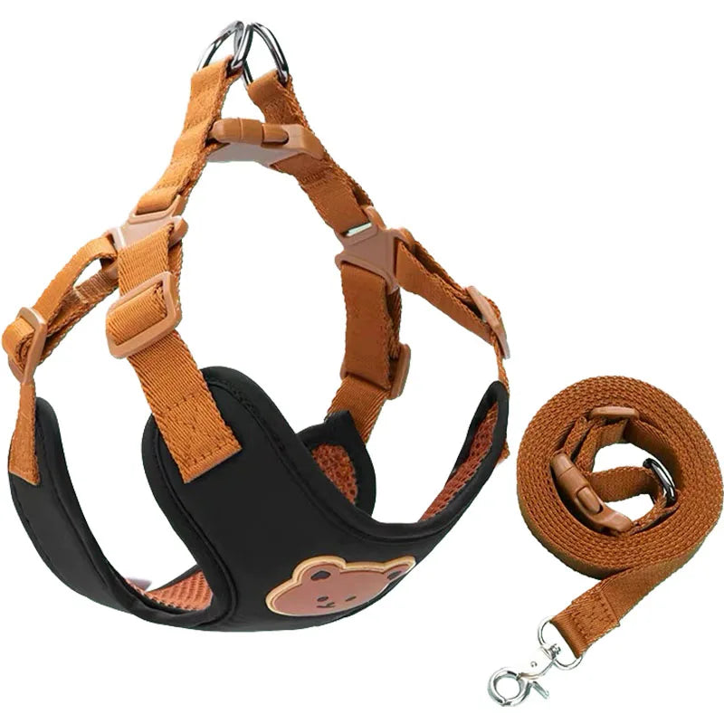 Dog Harness Leash Set Small Medium Dog Cat Vest Puppy Chest Strap French Bulldog Chihuahua Harness Breathable Vest Pet Supplies