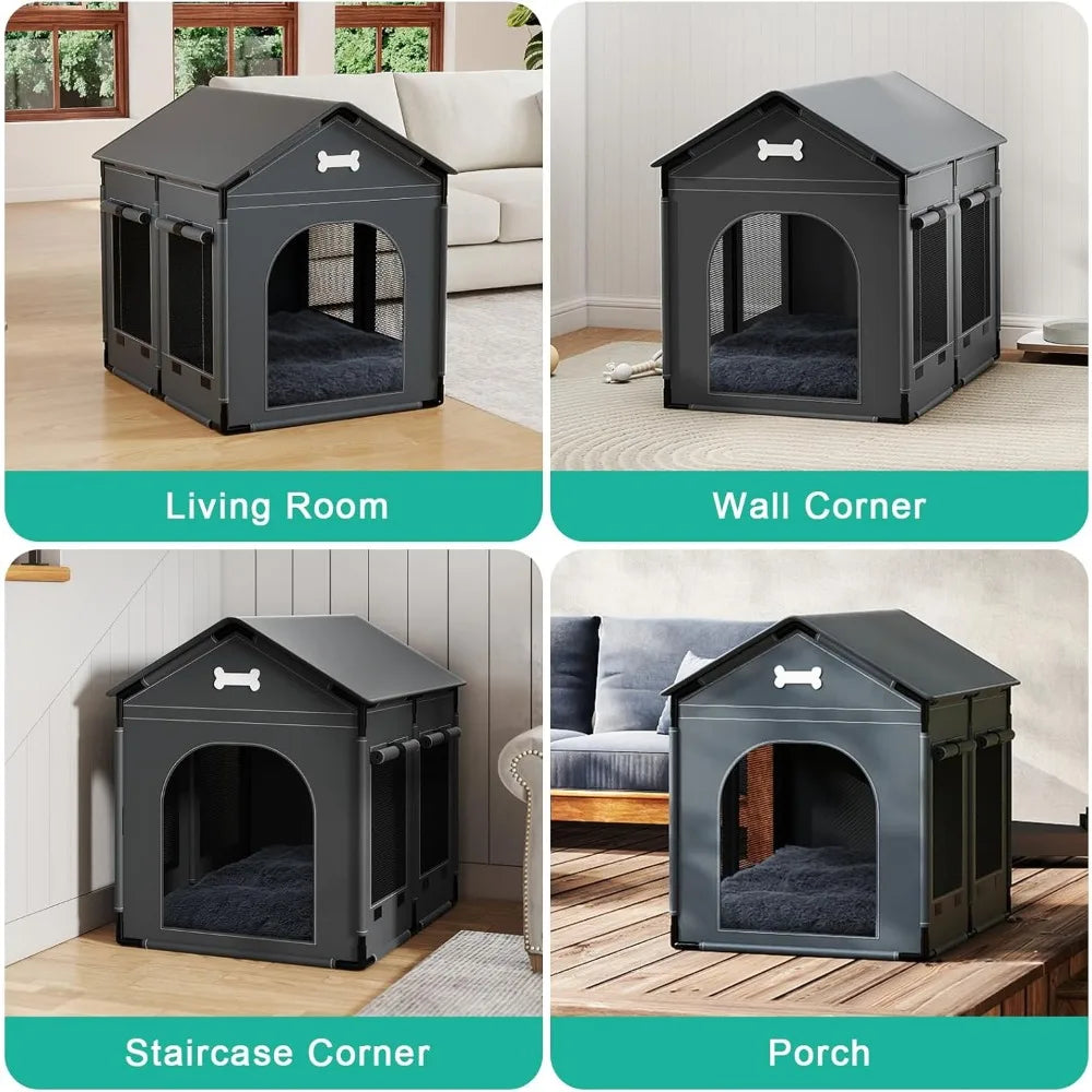 2XL Indoor Dog House Dog Kennel Bed Mat with Cushion for Small Medium Large Dogs Cats, Winter Warm Cat Nest Puppy Cave Sofa Pet