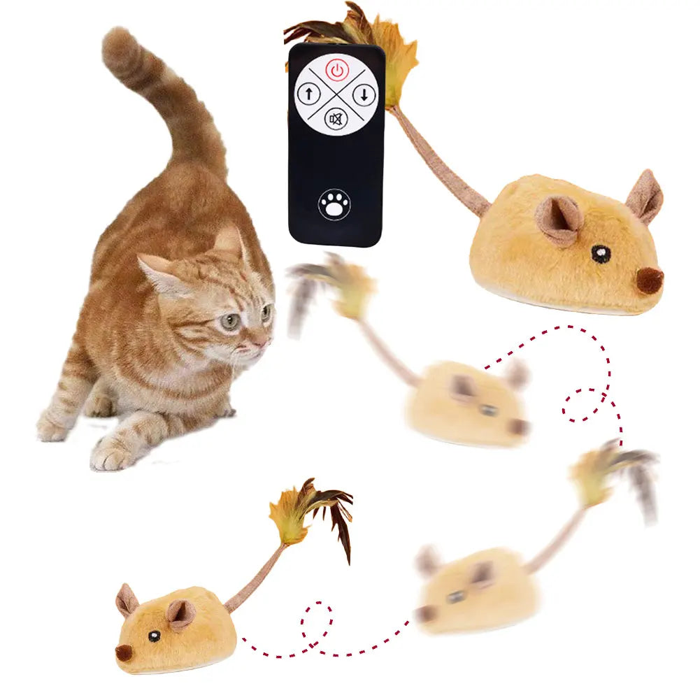 Mouse Moving Cat Toys Electronic Squeaky Cat Toys Moving Cat Mouse Toy for Kitten Indoor/Outdoor Exercise