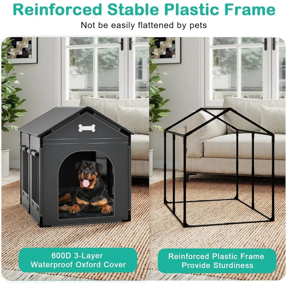 2XL Indoor Dog House Dog Kennel Bed Mat with Cushion for Small Medium Large Dogs Cats, Winter Warm Cat Nest Puppy Cave Sofa Pet